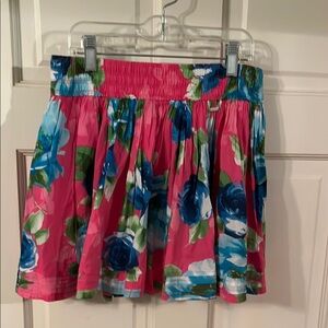Gilly Hicks Pink and Blue Floral Mini Skirt